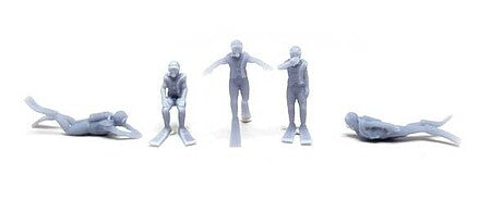 All Scale Miniatures 870993 HO Scale Scuba Divers -- pkg(5)