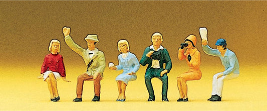Preiser 10025 HO Scale Seated Spectators Figure Set (6)
