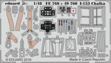Eduard FE760 1/48 I-153 Chaika for ICM Photo Etch Detail Set