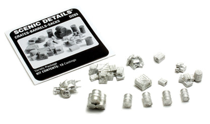 Woodland Scenics D203 All Scale Crates-Barrels-Sacks HO Scale Kit