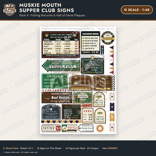 Alpine Railworks 30999O O Scale Roadside Attraction Signs - Giant Fish