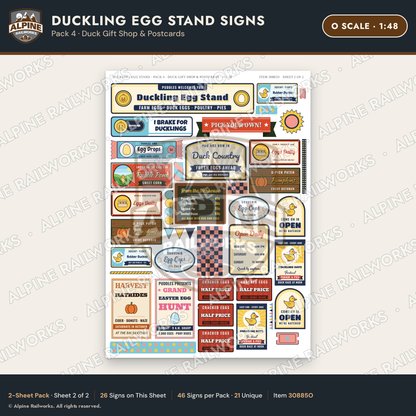 Alpine Railworks 30885O O Scale Roadside Signs - Giant Duck Farm Stand