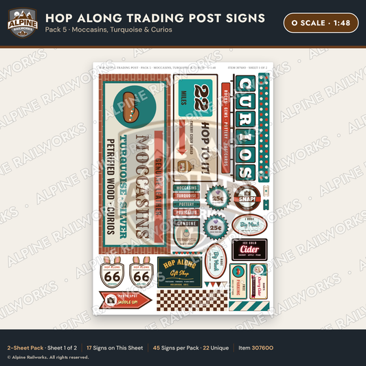 Alpine Railworks 30760O O Scale Roadside Signs - Trading Post