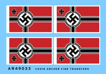 Archer Fine Transfers 49033 1/48 Kreigsmarine Ensigns (2)