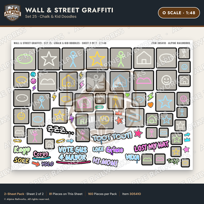 Alpine Railworks 30541O O Scale Wall & Street Graffiti Cut-Outs