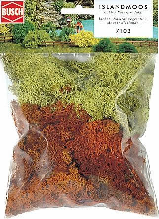 Busch 7103 A Scale Lichen -- Yellow & Brown 1-1/4oz 35g
