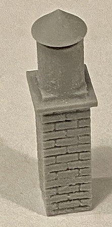 Bar Mills 2039 HO Scale Roof Capped Brick Chimney -- Unpainted Cast Resin 1-1/8" 2.8cm Tall pkg(3)