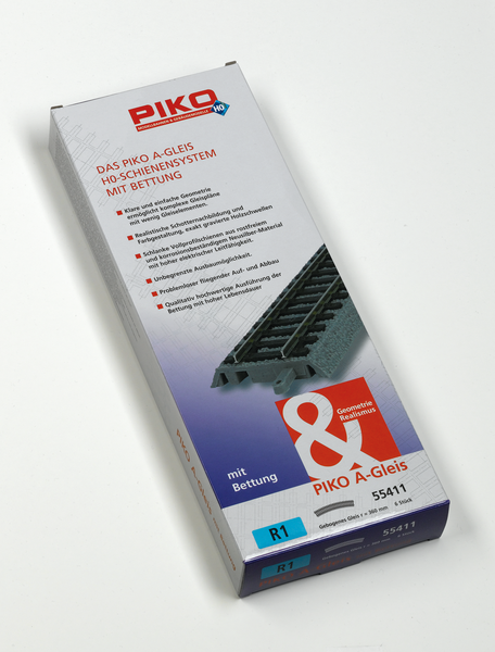 Piko 55411 HO Scale Roadbed Curved Track R1/30° Box of 6