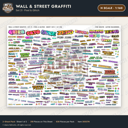 Alpine Railworks 30537N N Scale Wall & Street Graffiti Cut-Outs
