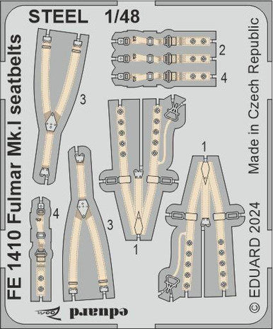 Eduard FE1410 1/48 Fulmar Mk.I Seatbelts STEEL Zoom Set