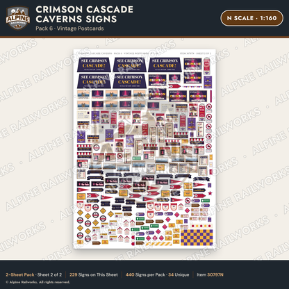 Alpine Railworks 30797N N Scale Roadside Attraction Signs - Caverns
