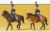 Preiser 79151 N Scale Police Italian Guards on Horseback pkg(2)