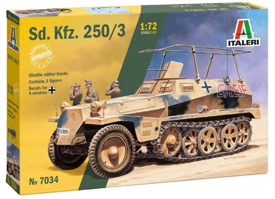 Italeri 7034 1/72 SdKfz 250/3 Halftrack w/3 Figures