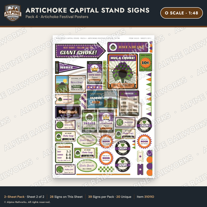 Alpine Railworks 31011O O Scale Roadside Signs - Giant Artichoke