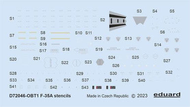 Eduard D72046 1/72 F-35A Stencils Decal