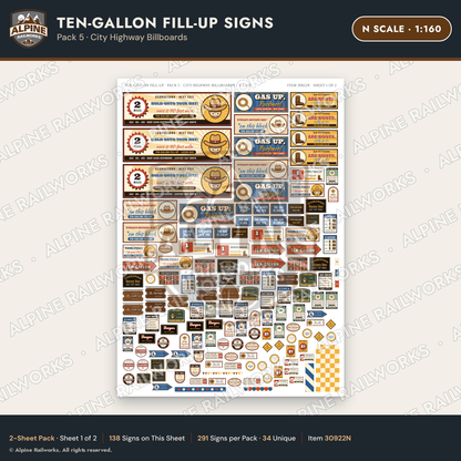 Alpine Railworks 30922N N Scale Roadside Attraction Signs - Cowboy Hat
