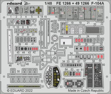 Eduard FE1266 1/48 F-104A for Kinetic Photo Etch Detail Set