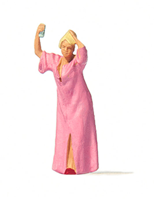 Preiser 28229 HO Scale Woman Using Hairspray Figure