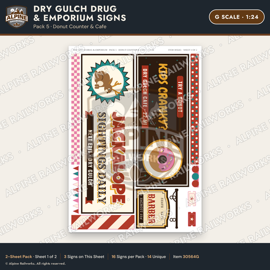 Alpine Railworks 30564G G Scale Roadside Signs - Western Drug Store
