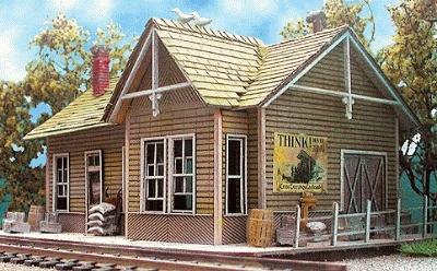 Bar Mills 911 HO Scale Whistle Stop Junction - Kit (Laser-cut Wood) -- Laser-Cut Wood Kit - 4 x 6" 10 x 15cm