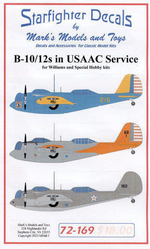 Starfighter Decals 72169 1/72 B-10/B-12 in USAAC Service