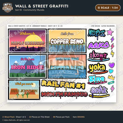 Alpine Railworks 30535G G Scale Wall & Street Graffiti Cut-Outs
