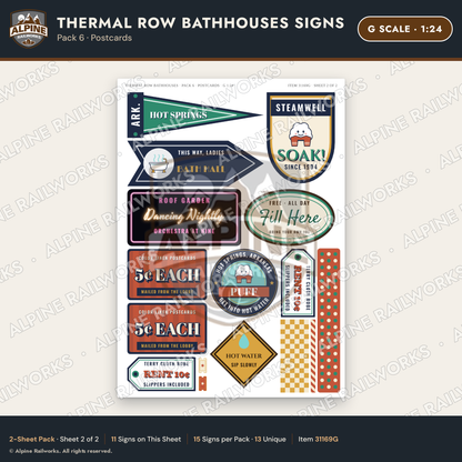 Alpine Railworks 31169G G Scale Roadside Signs - Hot Springs