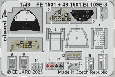 Eduard FE1501 1/48 Bf 109E-3 Zoom Set for HOBBY BOSS