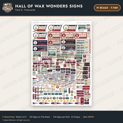 Alpine Railworks 31157N N Scale Roadside Attraction Signs - Wax Museum