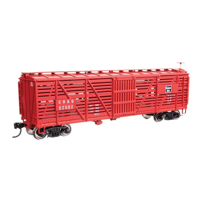 Walthers Mainline 910-41454 HO 40' Wood Stock Car - CB&Q #52582