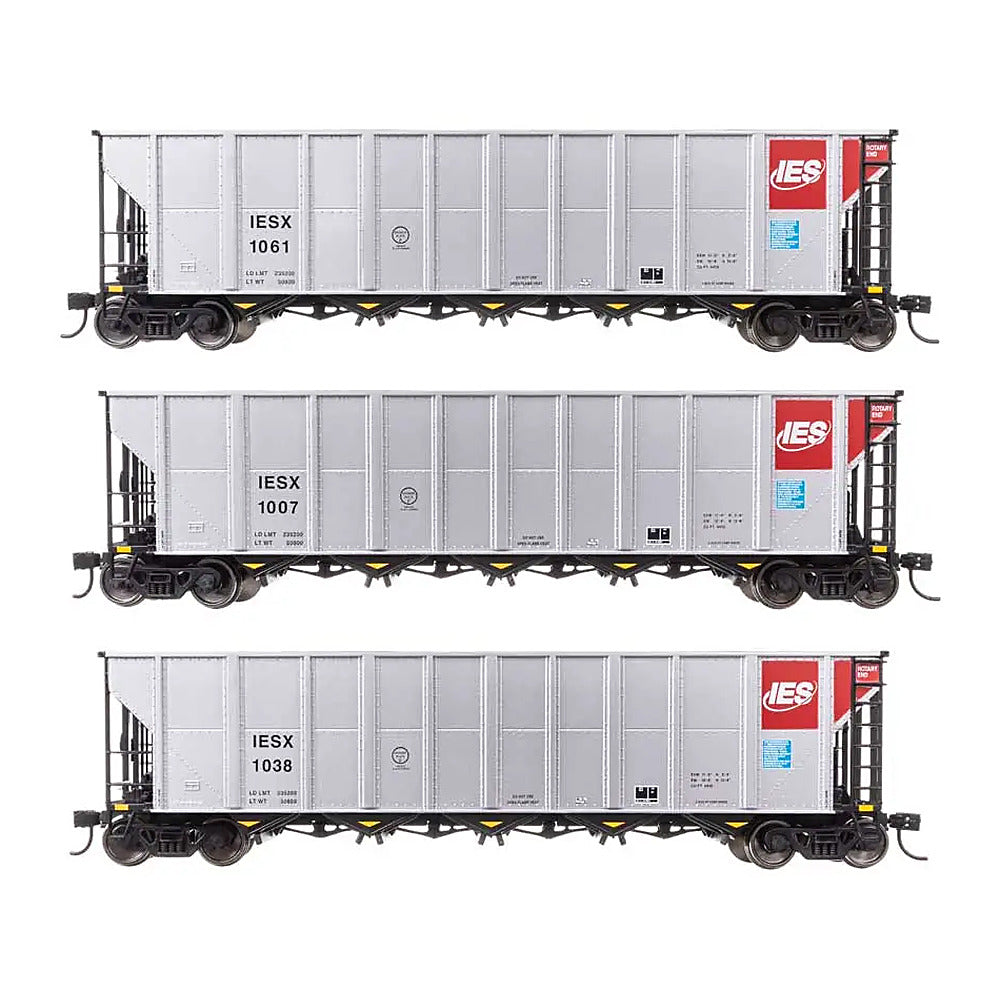 walthers mainline 910 56875 ho scale 50 rd 4 hopper 3 pack rtr iesx 1007 1061