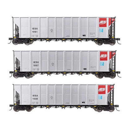walthers mainline 910 56875 ho scale 50 rd 4 hopper 3 pack rtr iesx 1007 1061