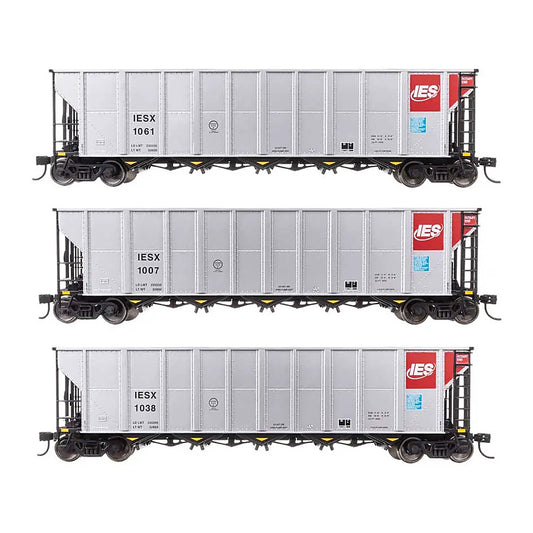 walthers mainline 910 56875 ho scale 50 rd 4 hopper 3 pack rtr iesx 1007 1061