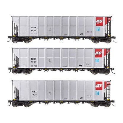 walthers mainline 910 56876 ho scale 50 rd 4 hopper 3 pack rtr iesx 1005 1035