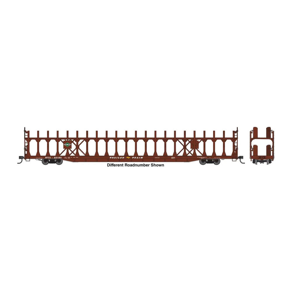 walthers mainline 8038 ho scale 89 flatcar w bi level open auto rack ready to