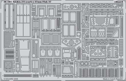 Eduard 36104 1/35 Armor- SdKfz 7/2 (Early) Flak 37 3.7mm for TSM