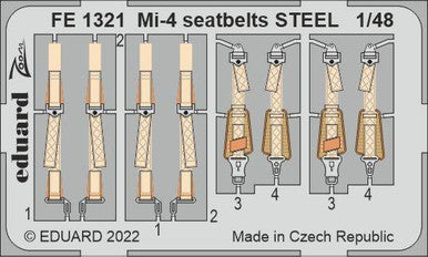 Eduard FE1321 1/48 Mi-4 Seatbelts Steel for Trumpeter