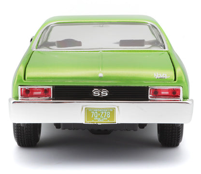 Maisto 31262MGR 1/24 1970 Chevrolet Nova, Metallic Lime Green
