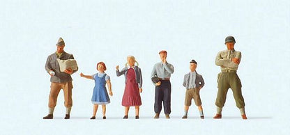 Preiser 10613 HO Scale Pedestrians US Soldiers w/Children