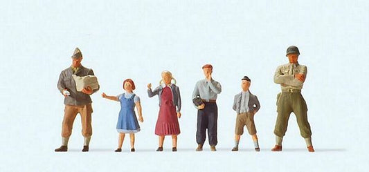 Preiser 10613 HO Scale Pedestrians -- US Soldiers w/Children