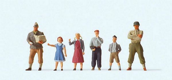 Preiser 10613 HO Scale Pedestrians -- US Soldiers w/Children