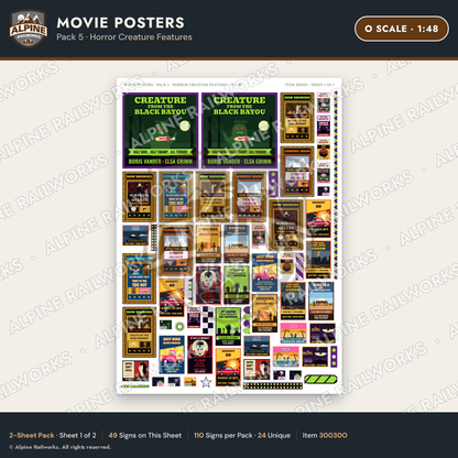 Alpine Railworks 30030O O Scale Movie Posters