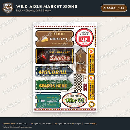 Alpine Railworks 30551G G Scale Roadside Signs - Jungle Grocery Store