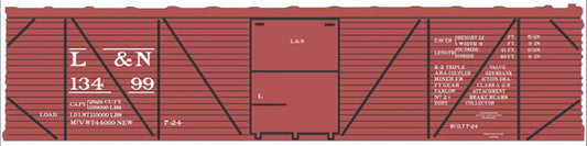 Tichy Trains 10242N N Scale Railroad Decal Set -- Louisville & Nashville 40' Sin