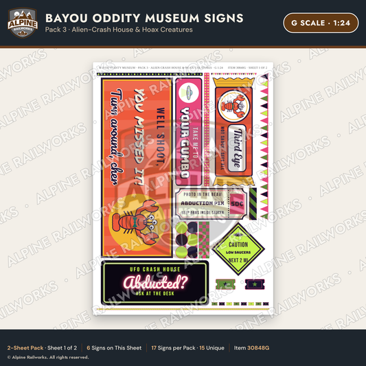Alpine Railworks 30848G G Scale Roadside Signs - Oddity Museum