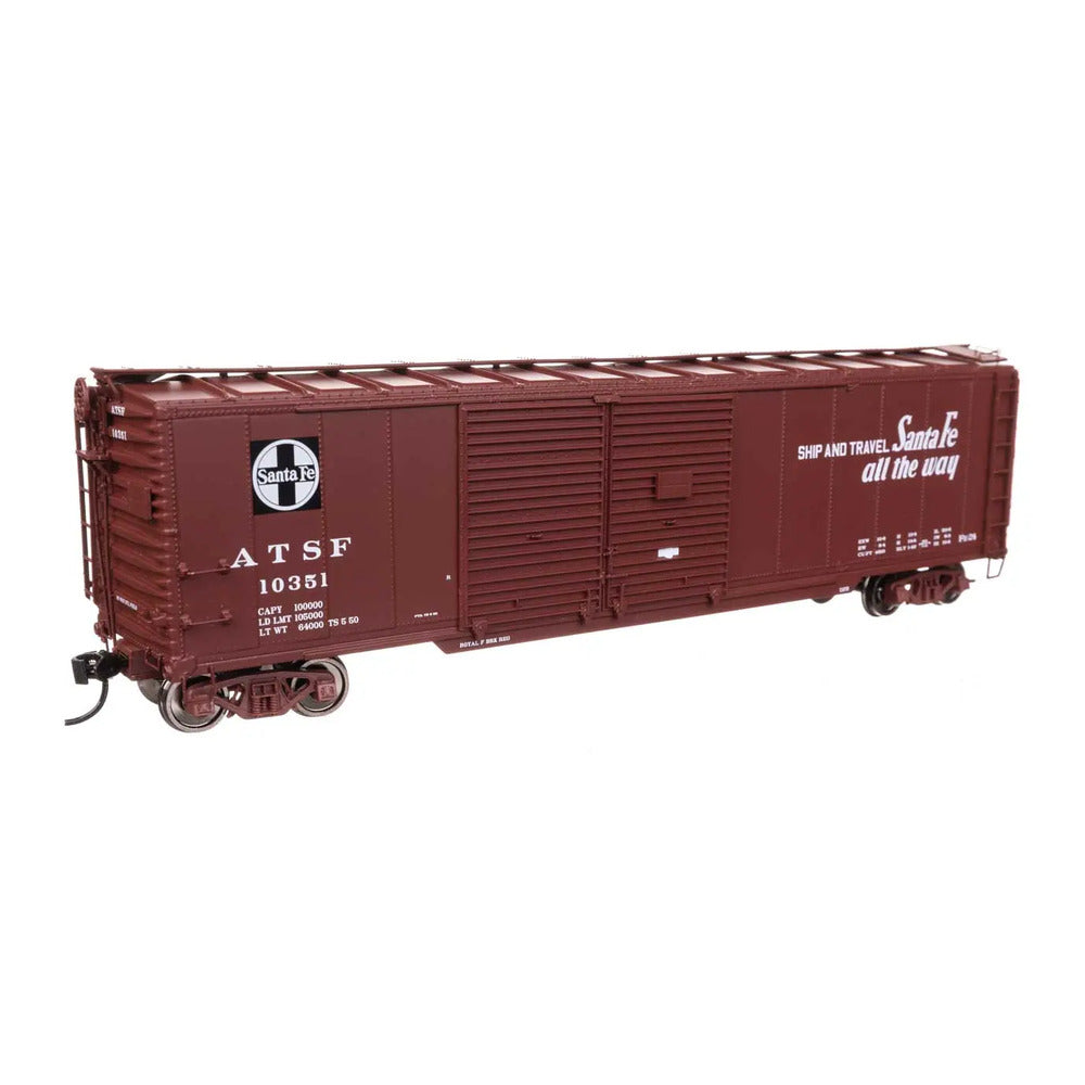 walthers proto 920 101670 ho scale 50 aar double door boxcar ready to run santa fe 10351