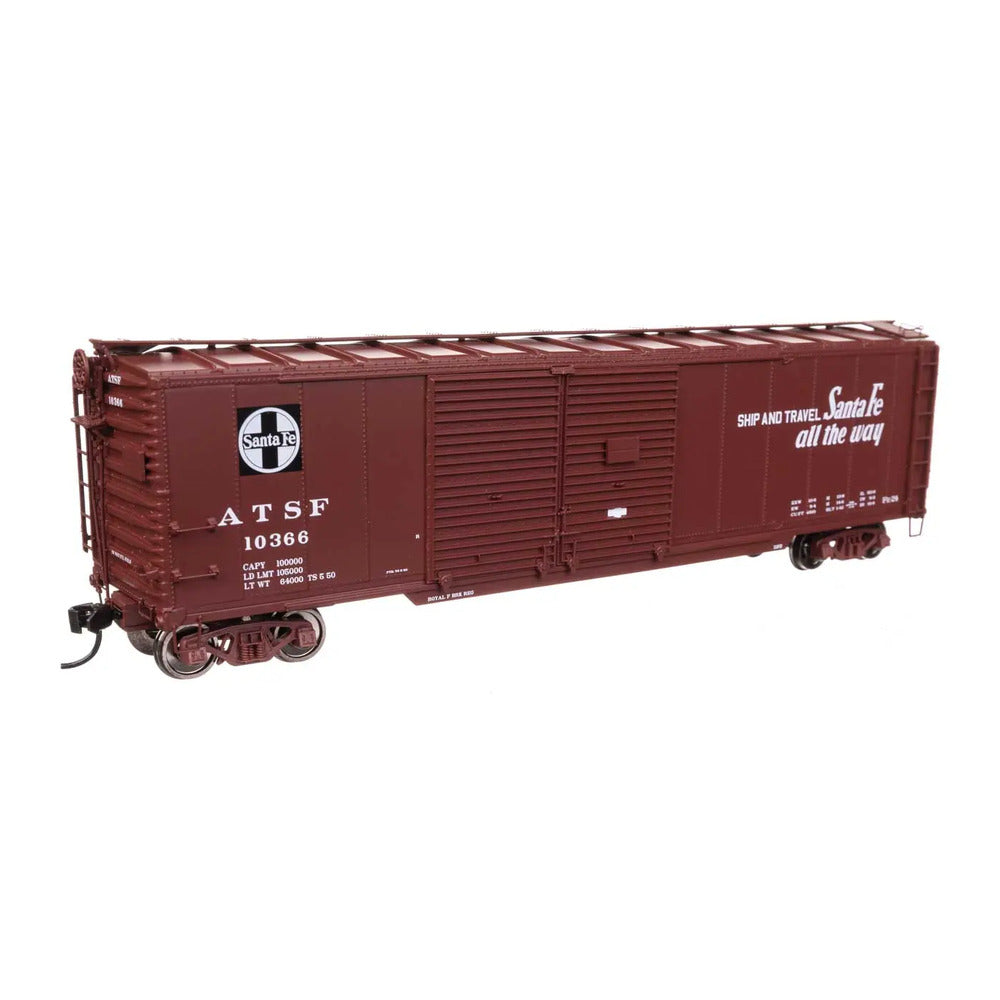 walthers proto 920 101671 ho scale 50 aar double door boxcar ready to run santa fe 10366