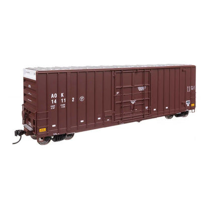 walthers proto 920 101709 ho scale 50 gunderson hi cube paper service boxcar ready to run arkansas oklahoma aok 14112