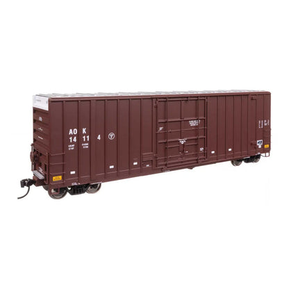 walthers proto 920 101710 ho scale 50 gunderson hi cube paper service boxcar ready to run arkansas oklahoma aok 14114