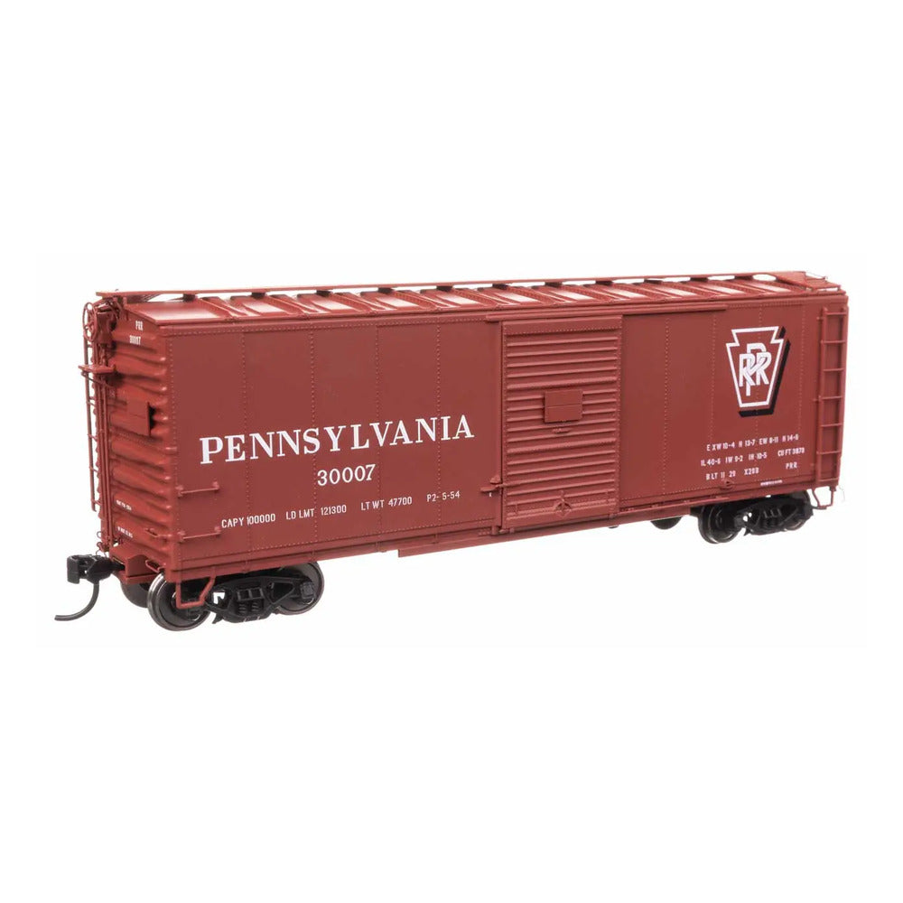 walthers proto 920 102310 ho scale 40 x29b boxcar ready to run pennsylvania railroad 30007 shadow keystone plain